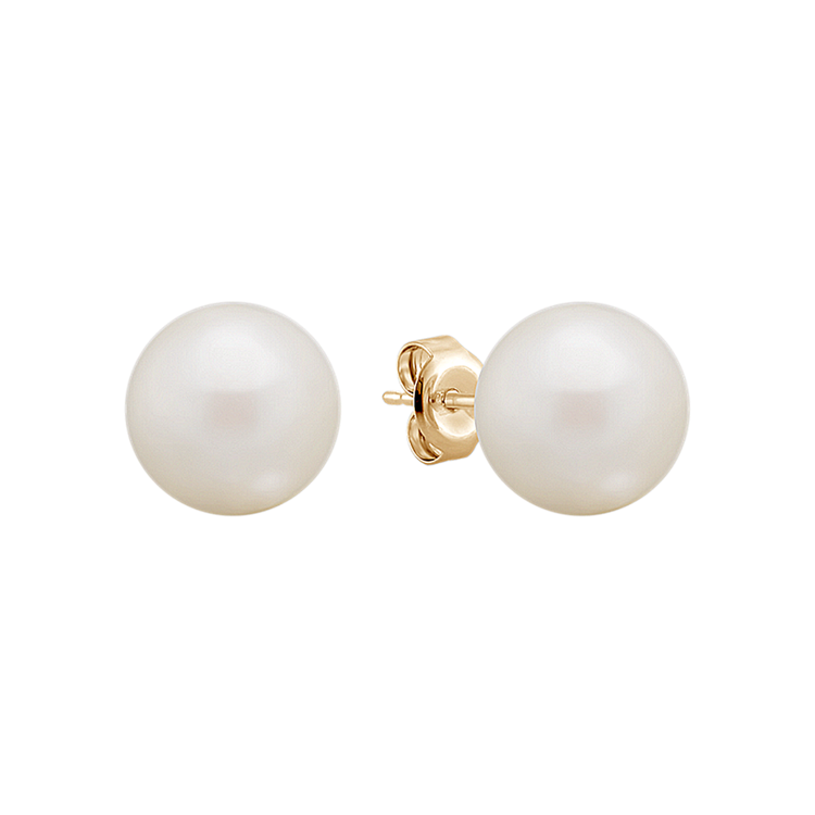 9mm Cultured South Sea Pearl Solitaire Earrings