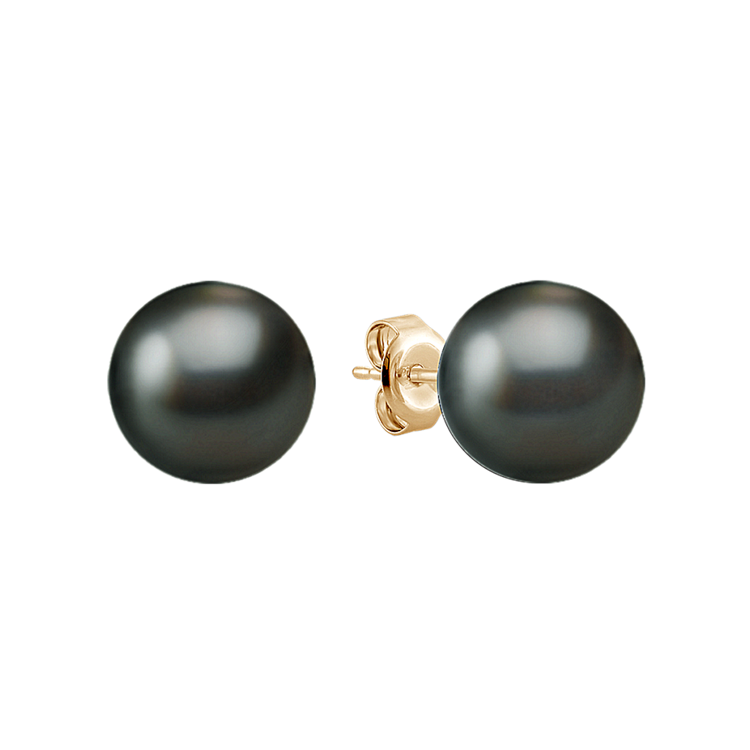 9mm Cultured Tahitian Pearl Solitaire Earrings