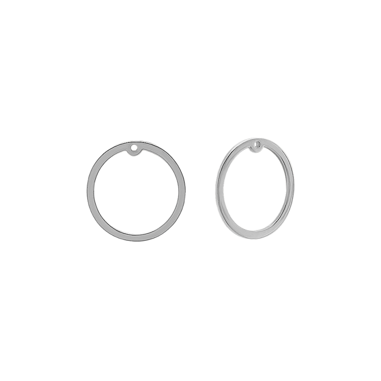 Circle Earring Jackets in 14k White Gold