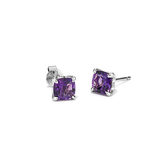 Purple Fashion Jewelry Necklaces Earrings At Shane Co Cushion Cut Amethyst Earrings In Sterling Silver