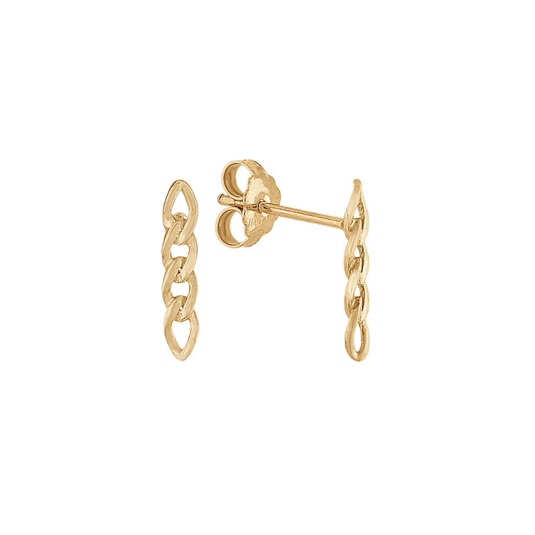 Dangle Link Earrings in 14K Yellow Gold
