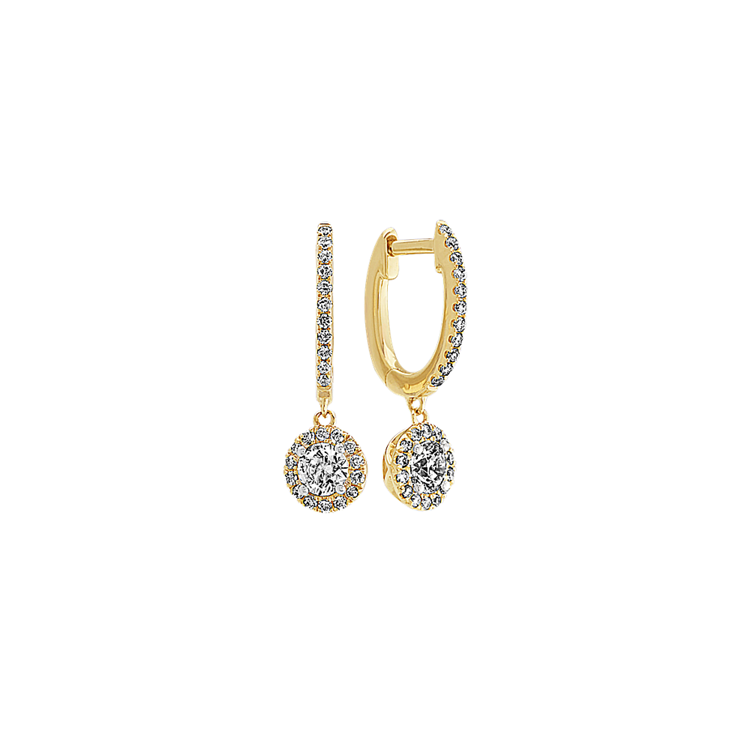 Pavlova Natural Diamond Drop Earrings in 14k Yellow Gold