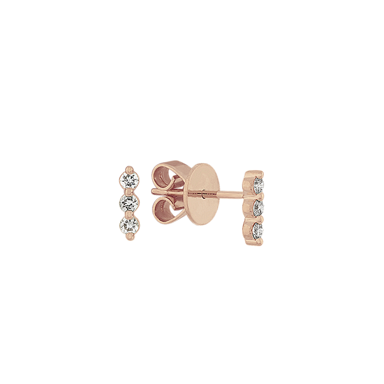 Natural Diamond Earrings in 14K Rose Gold