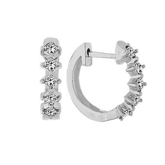 アクセサリー Engraved Hoop Earring (Single) Studded Inset Hoop Earrings - Men's Silver Hoops - JAXXON