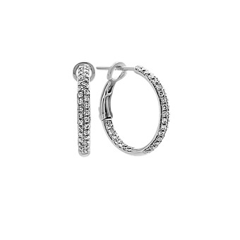 Sterling Silver Cluster Shaped Earring Jacket with White Sapphire 0.24 ct. tw.