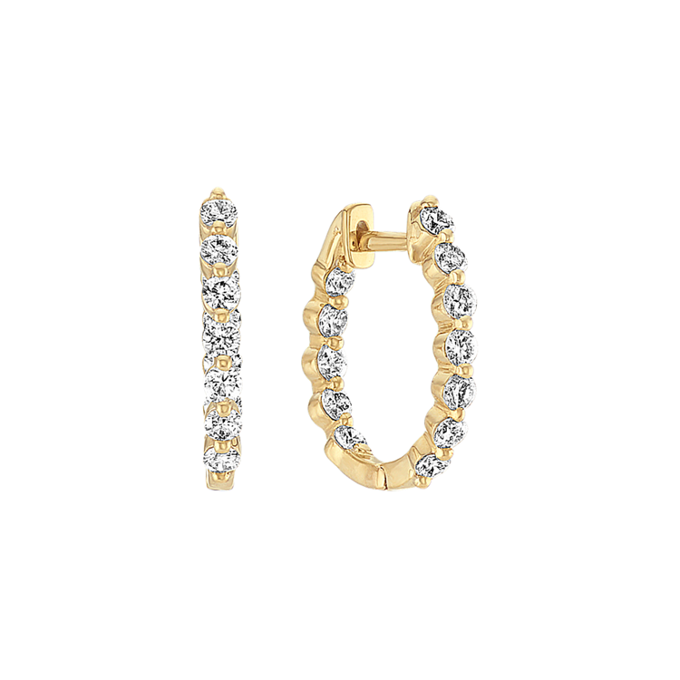 Giselle Natural Diamond Hoop Earrings in 14k Yellow Gold