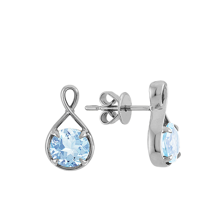Infinity Natural Aquamarine Earrings