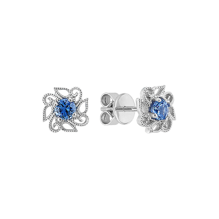 Kentucky Blue Sapphire Flower Earrings