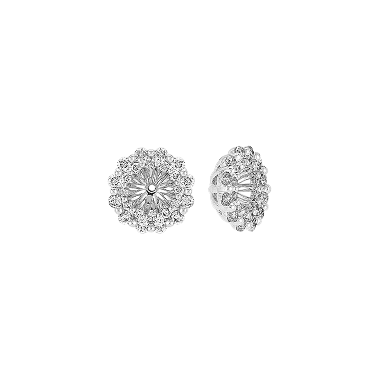 Layered Natural Diamond Earring Jackets in 14k White Gold