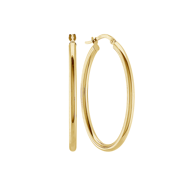 Oval Hoop Earrings in 14k Yellow Gold