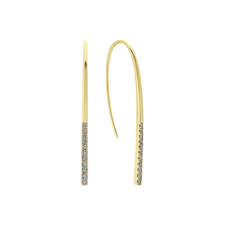 Pave-Set Natural Diamond Threader Earrings