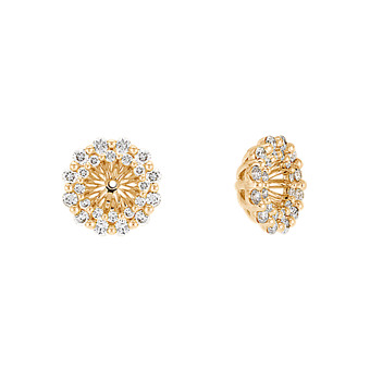 Yellow Gold Earring Jacketore Diamond Jewelry Shane Co Round Diamond Earring Jackets In 14k Yellow Gold