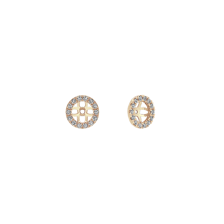 Round Natural Diamond Earring Jackets in 14k Yellow Gold