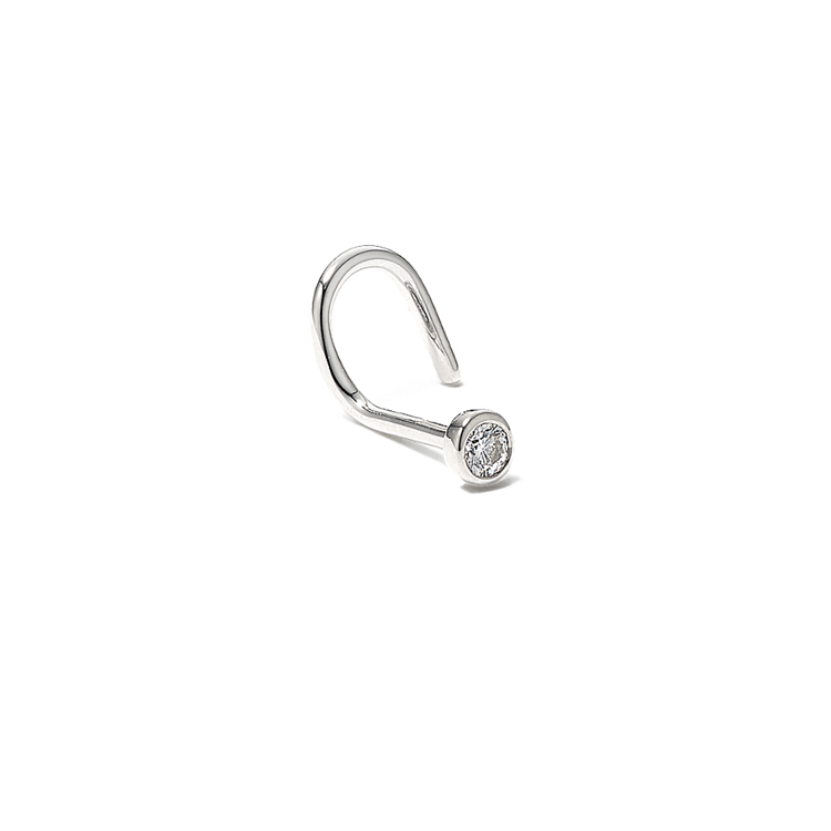 Delaney Diamond Nose Ring in 14K White Gold