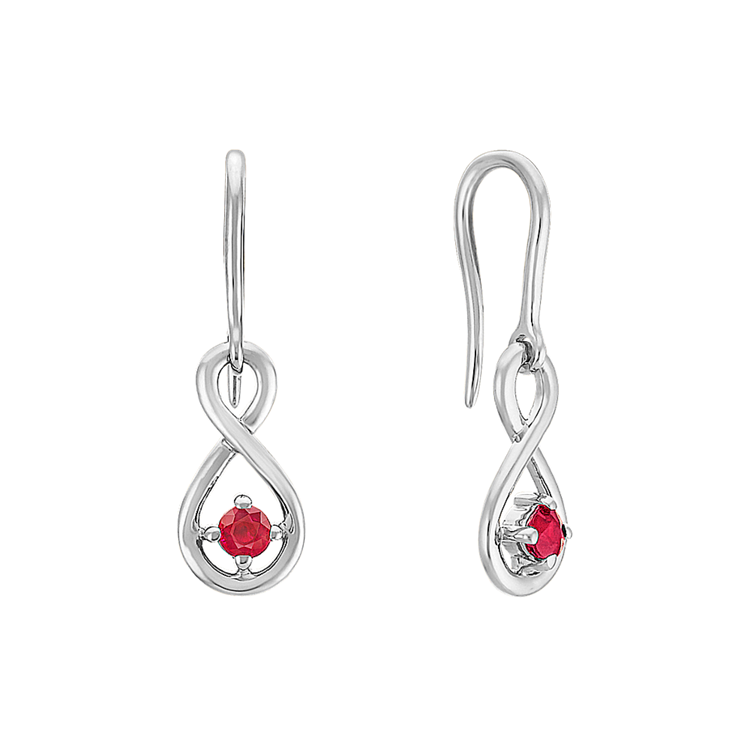Round Natural Ruby Earrings