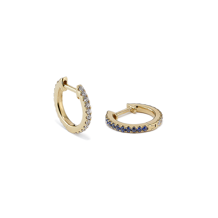 Talia Natural Sapphire and Natural Diamond Reversible Hoop Earrings