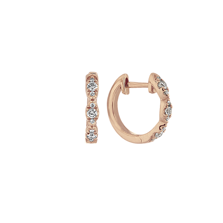 Scalloped Natural Diamond Cluster Hoop Earrings