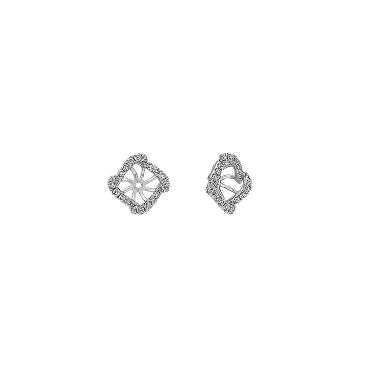 Square Swirl Natural Diamond Earring Jackets
