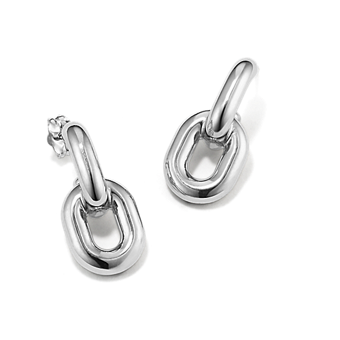 [KATENKELLY] 925Silver☆Serina Silver Earrings Sterling Silver Chain Link Twist Earrings | Shane Co.
