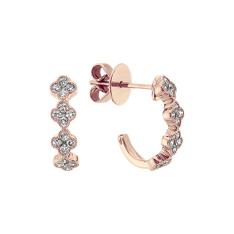 Vintage Natural Diamond Earrings in 14k Rose Gold