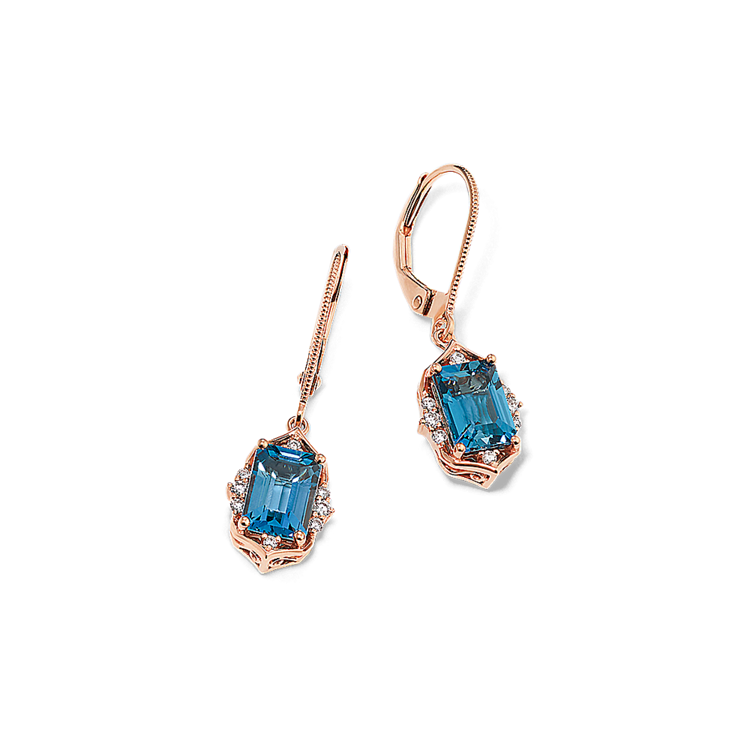 Vintage London Blue Topaz Dangle Earrings
