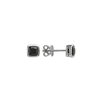 Lynx Black Sapphire Earrings in 14K Yellow Gold | Shane Co.