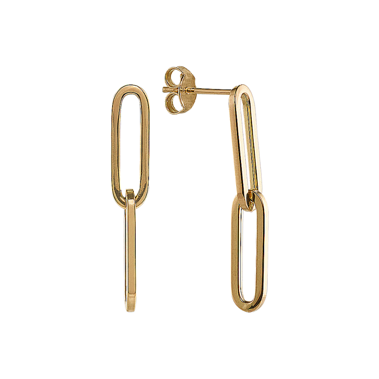 Saffi Paperclip Dangle Earrings in 14K Yellow Gold