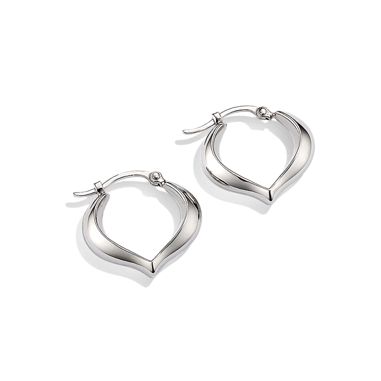 Modern Hoop Earrings in Sterling Silver