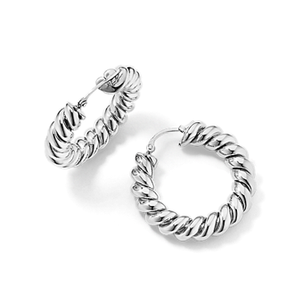 Half-Twist Sterling Silver Open Hoops | Shane Co.