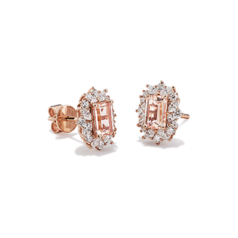Sahara Morganite Diamond Earrings Shane