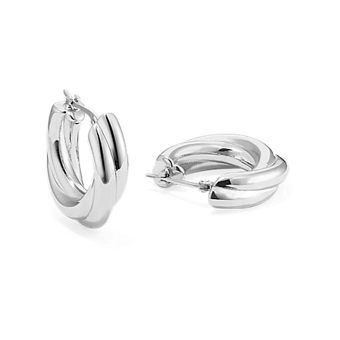 Orecchini A Cerchio Sposa In Argento Sterling 925 Massiccio - 20 Mm