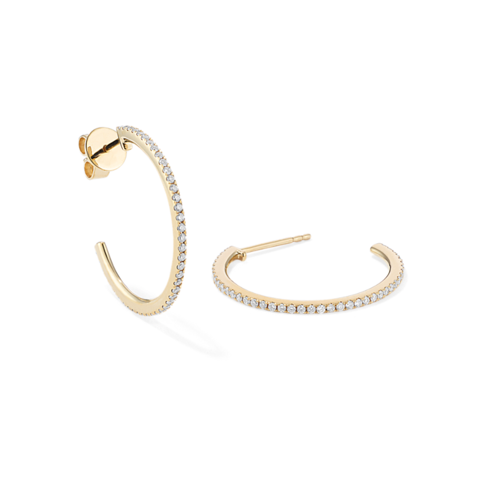 0.40 tcw Diamond Pave Open Hoops
