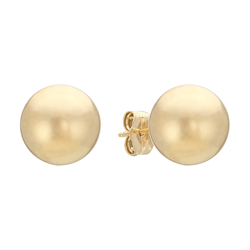 10mm Ball Studs in 14k Yellow Gold