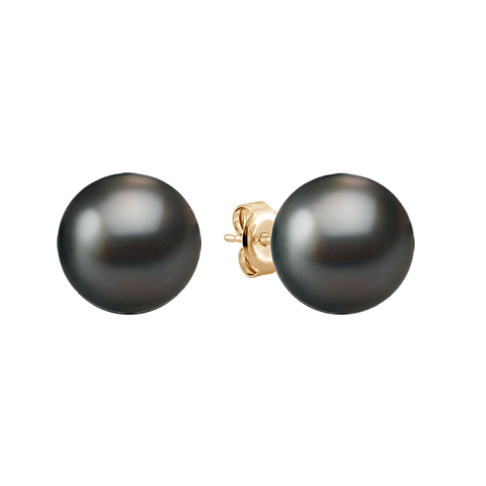 10mm Tahitian Cultured Pearl Solitaire Earrings