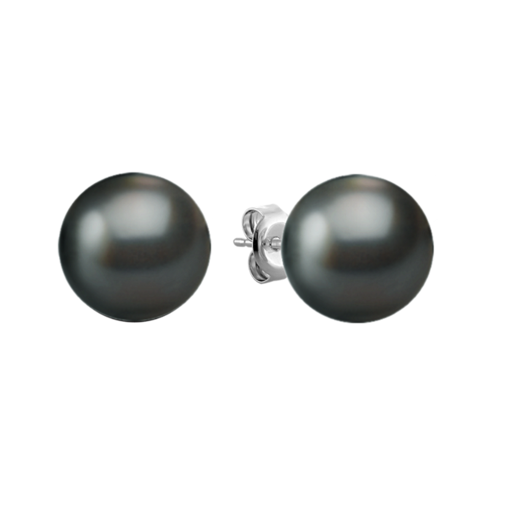 10mm Tahitian Cultured Pearl Solitaire Earrings