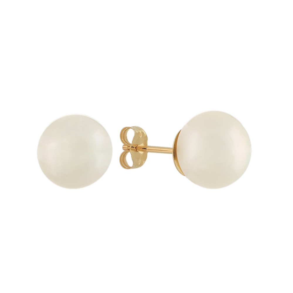 10mm South Sea Pearl Earrings in 14k Yellow Gold