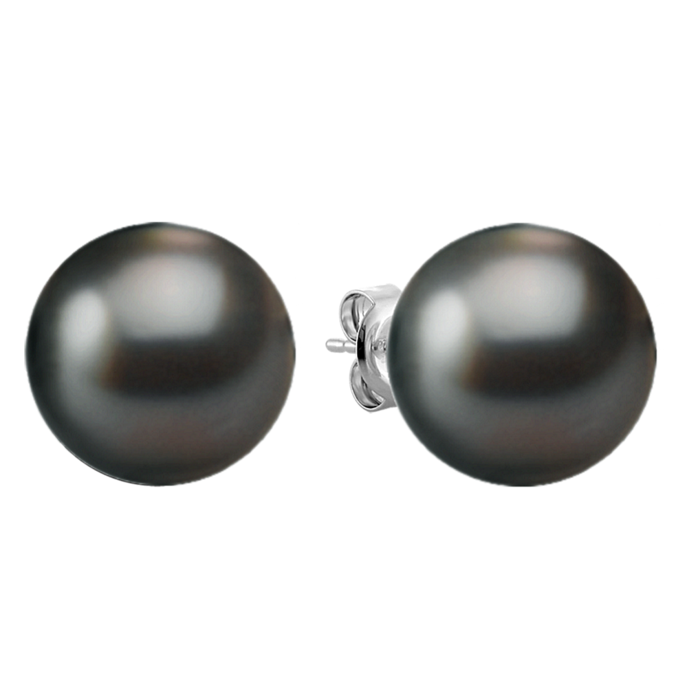 11mm Tahitian Cultured Pearl Solitaire Earrings