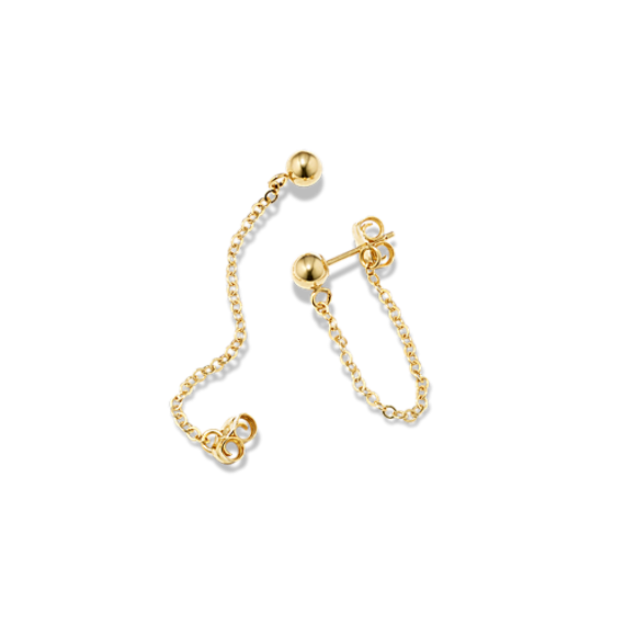14K Yellow Gold Chain Earrings