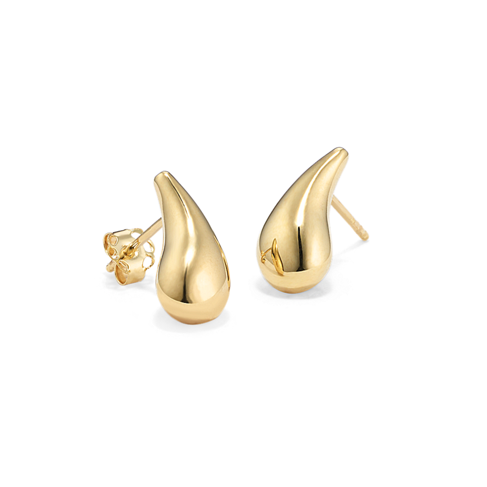14K Yellow Gold Teardrop Earrings