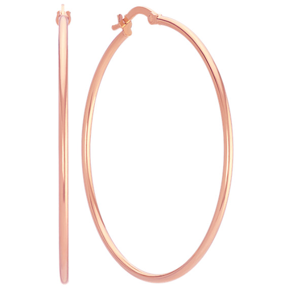 14k Rose Gold Hoop Earrings Shane Co 14k Rose Gold Hoop Earrings