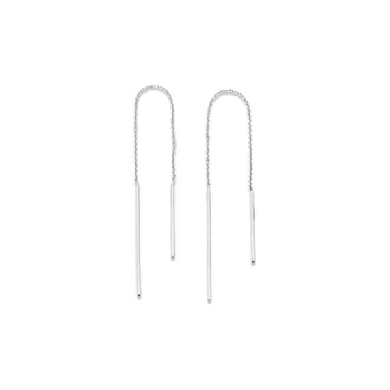 14k White Gold Threader Earrings