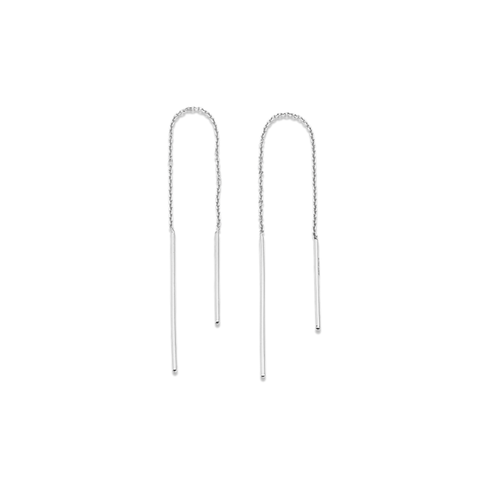 14k White Gold Threader Earrings
