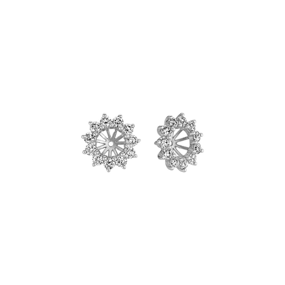 14k White Gold Diamond Earring Jackets
