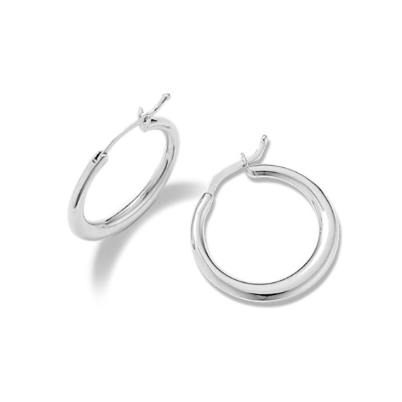 14k White Gold Hoop Earrings | Shane Co.