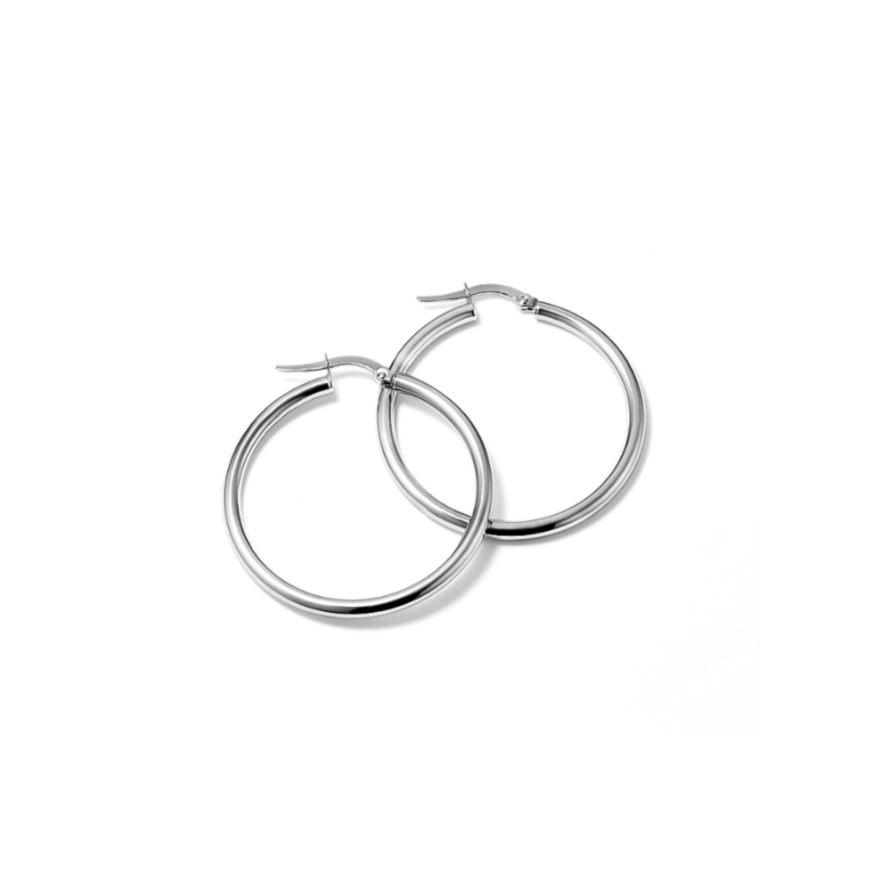 Bold Daily Large 14K White Gold Hoops