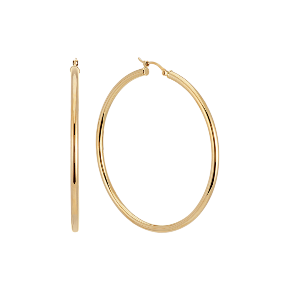 Bold Daily Oversized 14K Yellow Gold Hoops