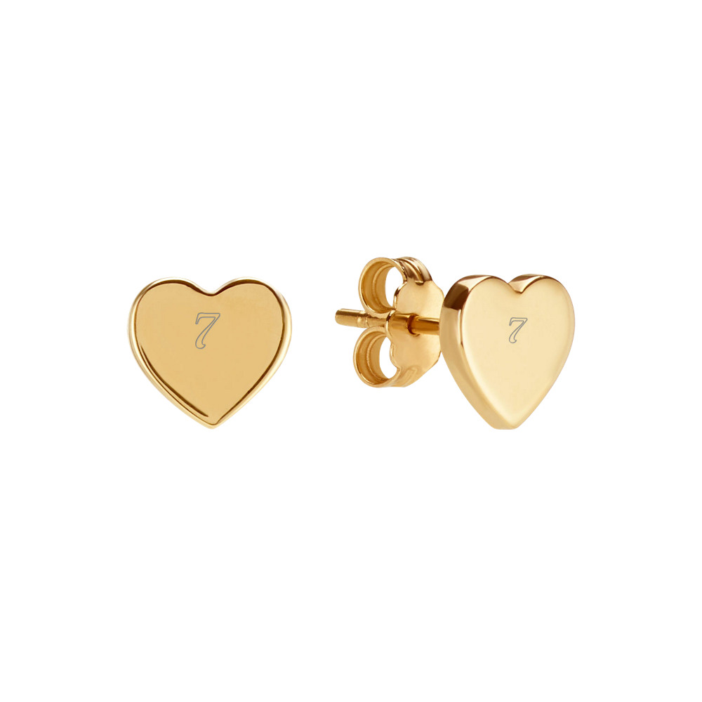 14k Yellow Gold Heart Earrings | Shane Co.