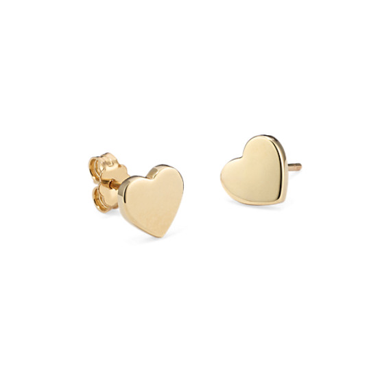 14k Yellow Gold Heart Earrings Shane Co 14k Yellow Gold Heart Earrings