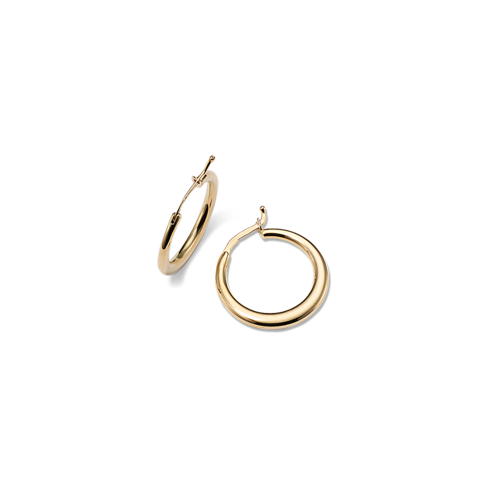 14k Yellow Gold Hoop Earrings Shane Co.