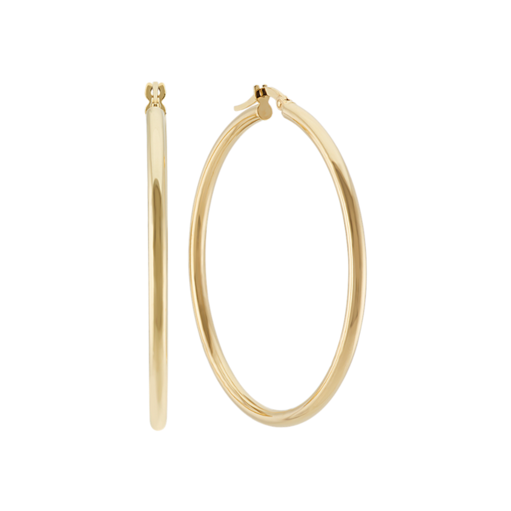Bold Daily Oversized 14K Yellow Gold Hoops